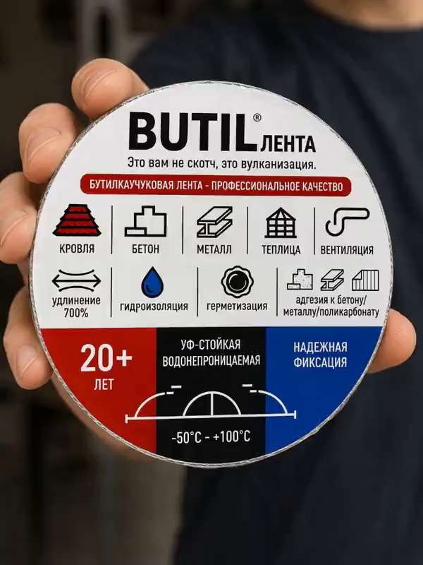 Бутилкаучуковая самоклеящаяся лента герметик на алюминиевой основе 50 мм 5 метров — изображение 31
